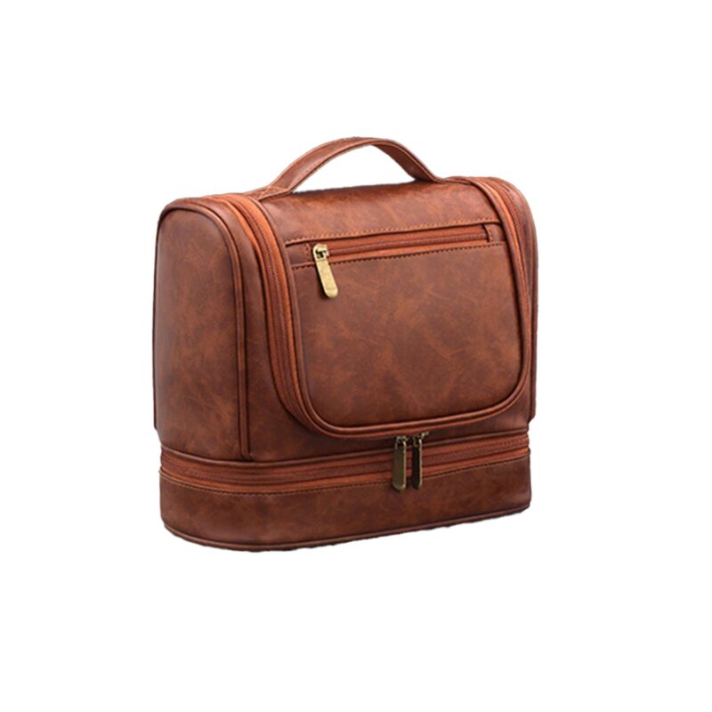 Custom Men Hanging Leather Toiletry Bag - 3