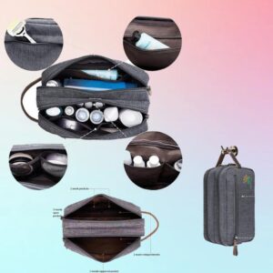 Custom Men's Canvas Fabric Travel Toiletry Bag Dopp Kit