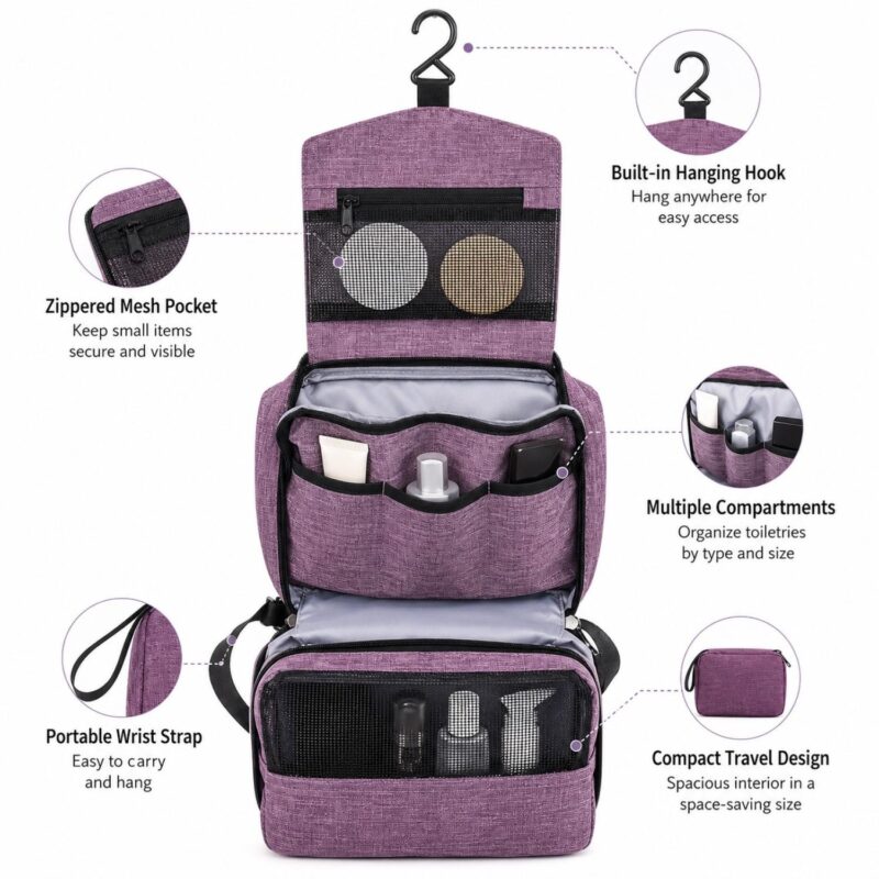 Custom Men's Hanging Travel Toiletry Bag - 3