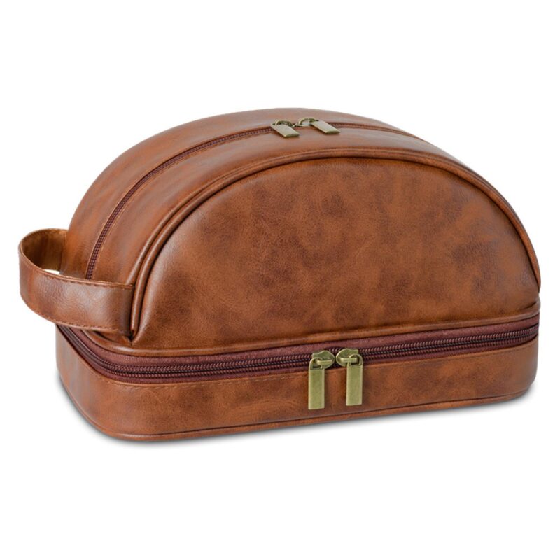 Custom Men's Leather Travel Toiletry Bag - 1