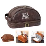 Custom Men's Leather Travel Toiletry Bag