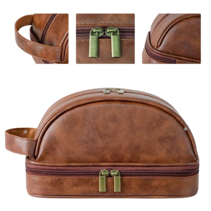 Custom Men's Leather Travel Toiletry Bag - 2