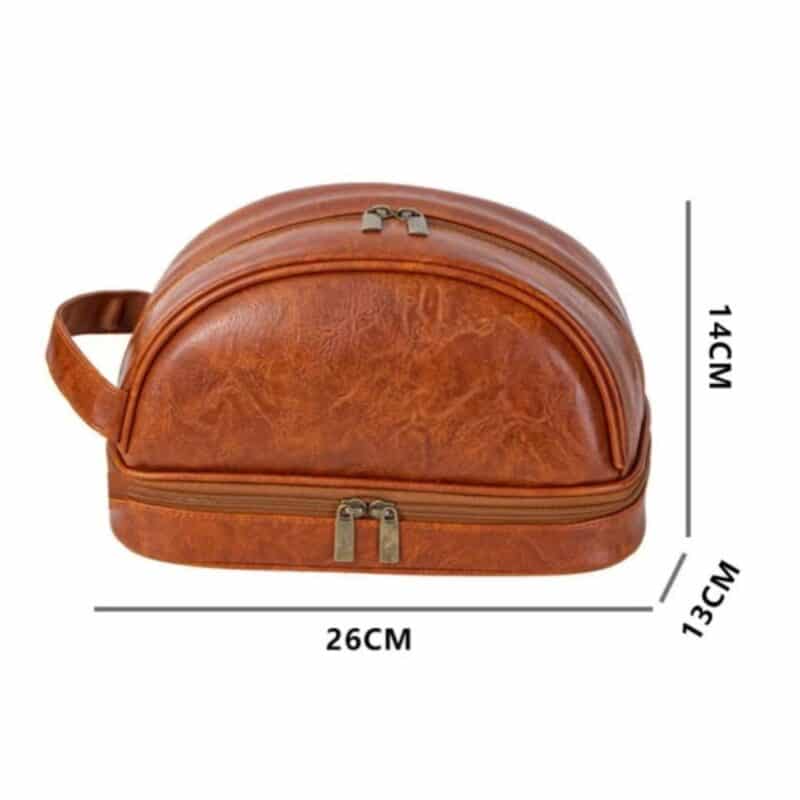 Custom Men's Leather Travel Toiletry Bag - 3