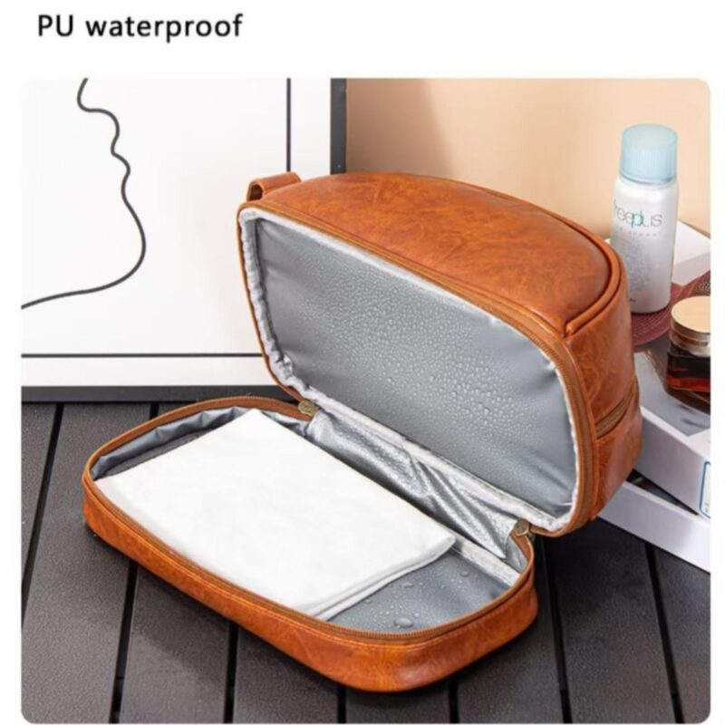 Custom Men's Leather Travel Toiletry Bag - 5