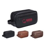 Custom Men's Leather Travel Toiletry Bag