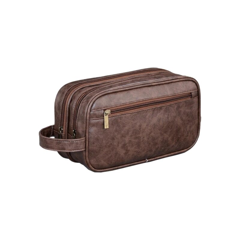Custom Men's Leather Travel Toiletry Bag - 3