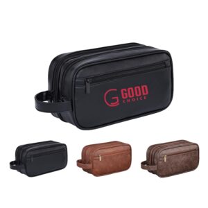 Custom Men's Leather Travel Toiletry Bag