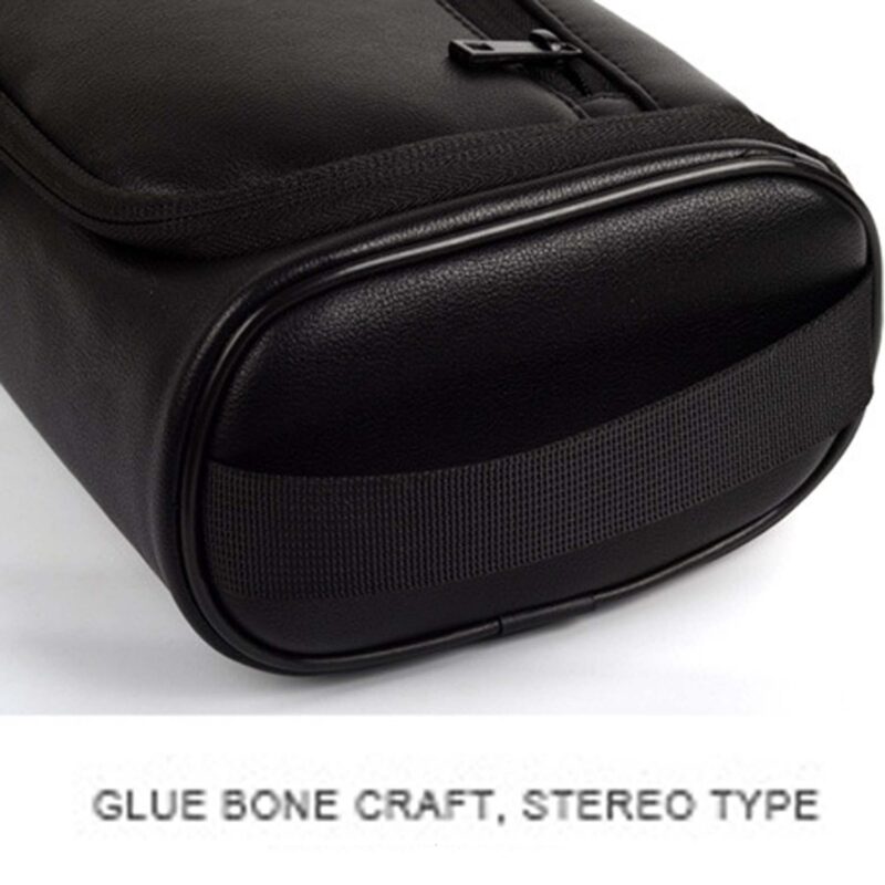 Custom Men's Leather Travel Toiletry Bag with Handle - 8