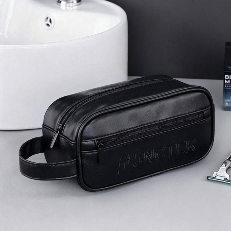 Mens-PU-Leather-Dopp-Kit-Travel-Toiletry-Bag-75379IL Custom Men's PU Leather Dopp Kit