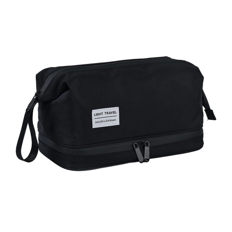 Custom Mens Travel Toiletry Bag with Waterproof Wet/Dry Compartment - 9