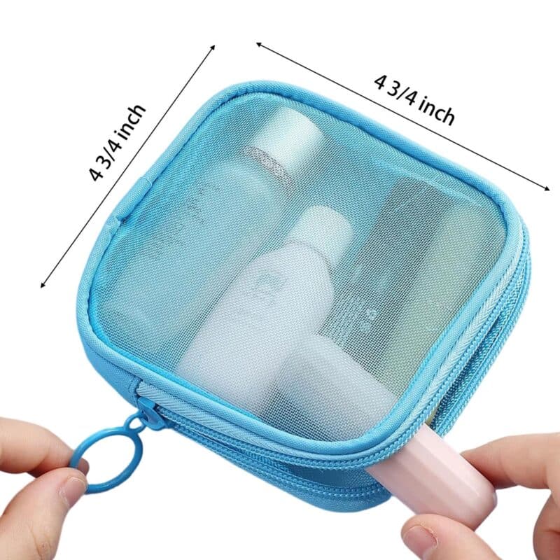 Custom Mesh Cosmetic Travel Toiletry Bag with Zipper - 1