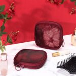 Custom Mesh Cosmetic Travel Toiletry Bag with Zipper - 3