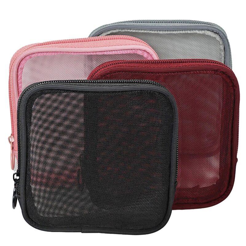 Custom Mesh Cosmetic Travel Toiletry Bag with Zipper - 5