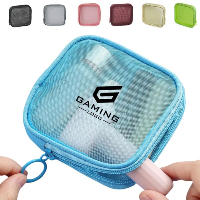 Custom Mesh Cosmetic Travel Toiletry Bag with Zipper
