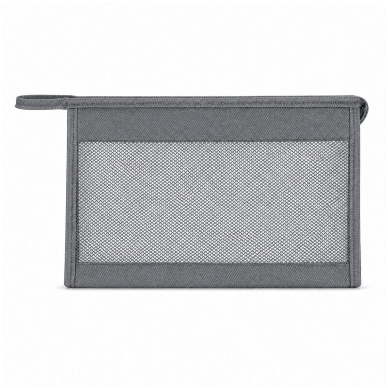 Custom Mesh Panel Fabric Toiletry Bag - 4