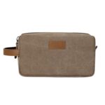 Custom Minimalist Canvas Toiletry Dopp Kit Bag W/ Side Handle - 3