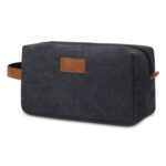Custom Minimalist Canvas Toiletry Dopp Kit Bag W/ Side Handle - 5