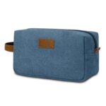 Custom Minimalist Canvas Toiletry Dopp Kit Bag W/ Side Handle - 6
