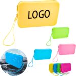 Custom Minimalist Solid Color Square Silicone Travel Toiletry Bag