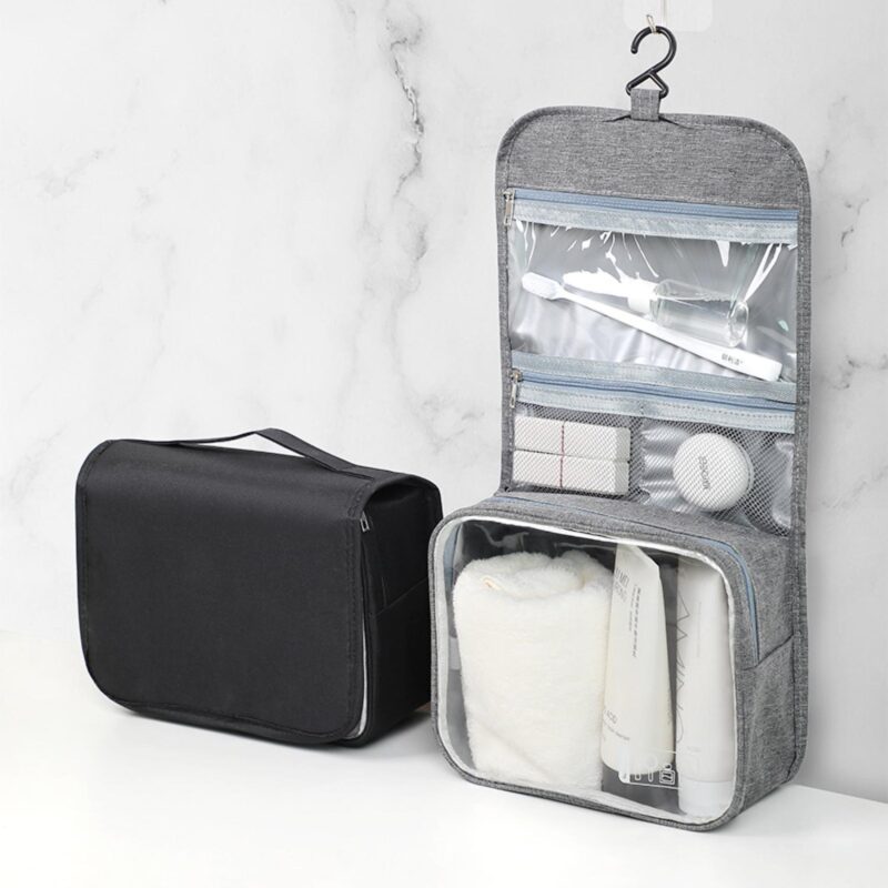 Custom Multi-Pocket Stylish Water-Resistant Hanging Travel Toiletry Bag - 2
