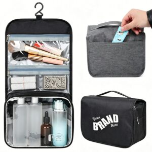 Custom Multi-Pocket Stylish Water-Resistant Hanging Travel Toiletry Bag