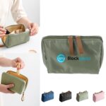 Custom Nylon Cosmetic Toiletry Bag: Gold Zippers