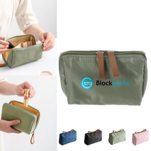 Custom Nylon Cosmetic Toiletry Bag: Gold Zippers