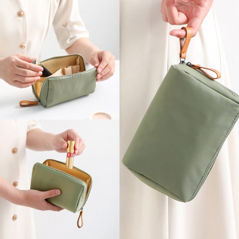 Custom Nylon Cosmetic Toiletry Bag: Gold Zippers - 7
