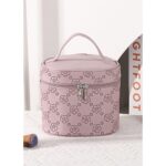 Custom Oval Shaped PU Embossed Toiletry Bag Bathroom bag - 1