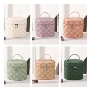 Custom Oval Shaped PU Embossed Toiletry Bag Bathroom bag