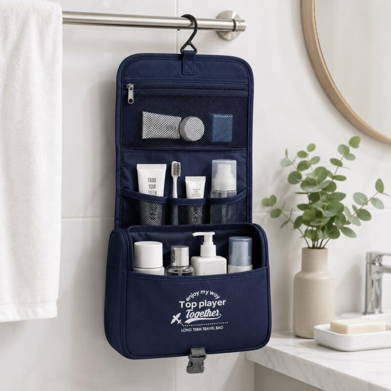 Custom Oxford Hanging Toiletry Bag With Detachable Compartments - 6