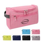Custom Oxford Portable Travel Toiletry Bag W/ Hanging Hook