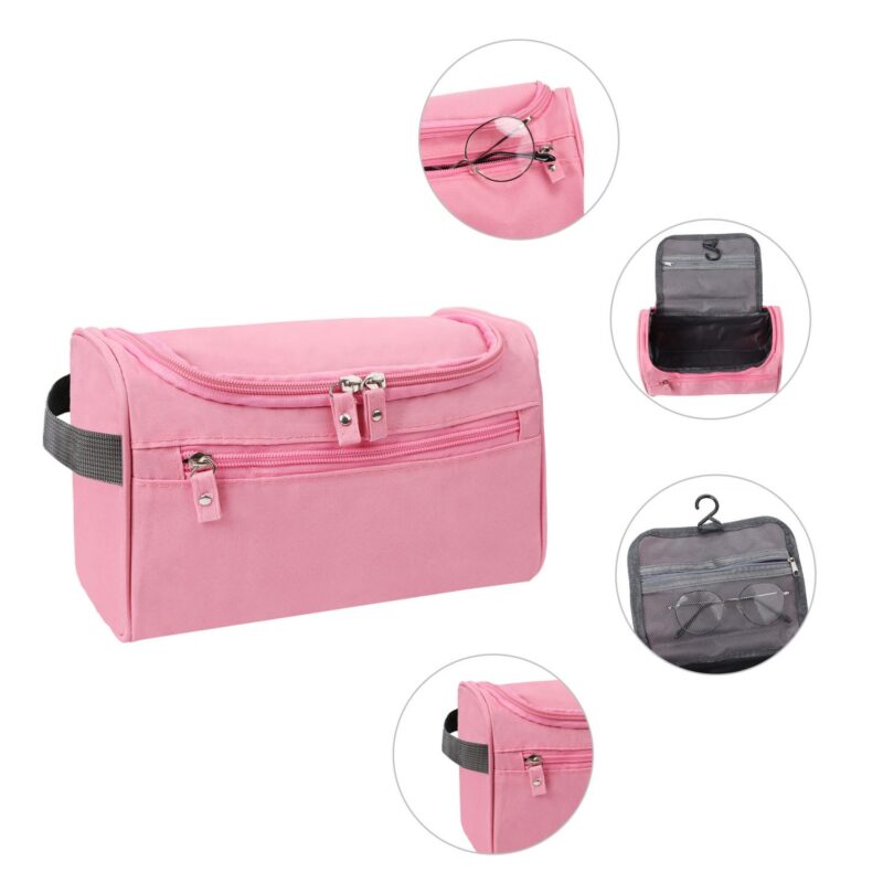 Custom Oxford Portable Travel Toiletry Bag W/ Hanging Hook - 3