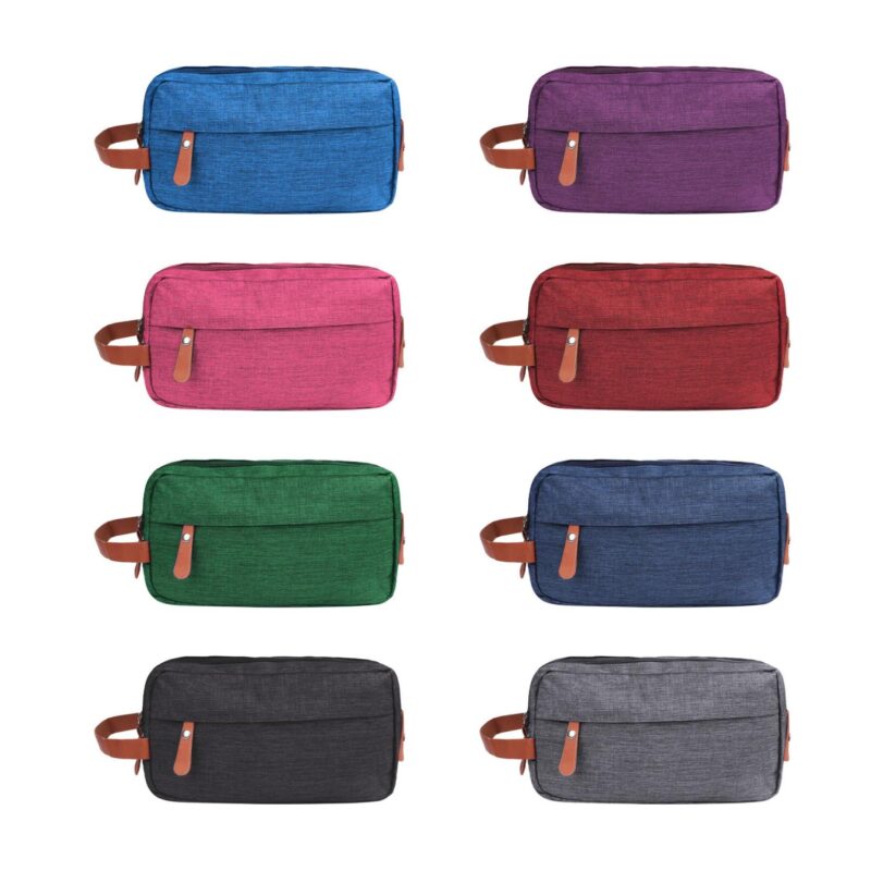 Custom Oxford Travel Toiletry Bag Portable Makeup W/ Handle - 1