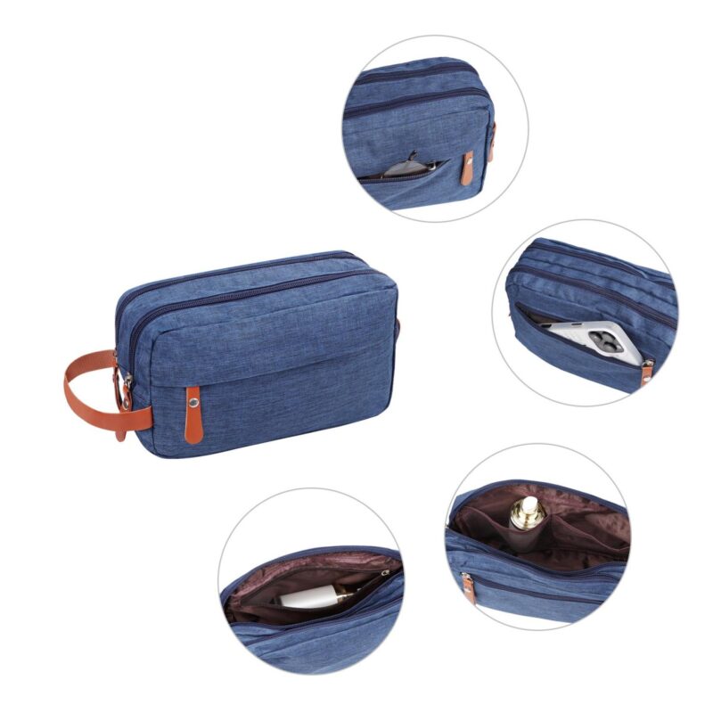 Custom Oxford Travel Toiletry Bag Portable Makeup W/ Handle - 3