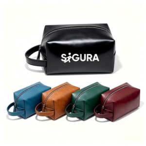 Custom PU Crazy Horse Leather Toiletry Bag