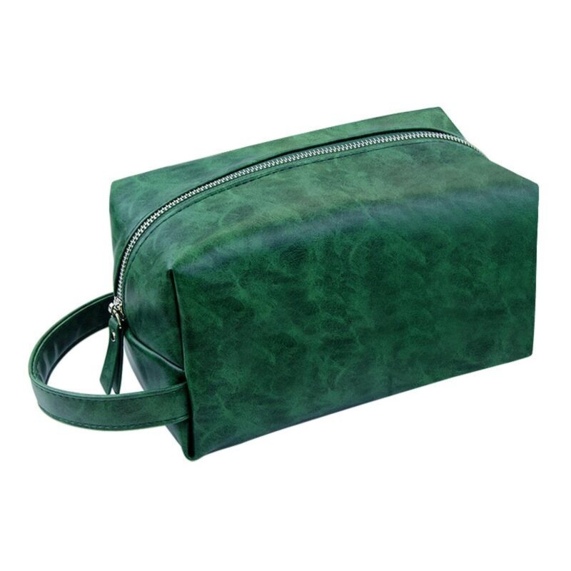 Custom PU Crazy Horse Leather Toiletry Bag - 5
