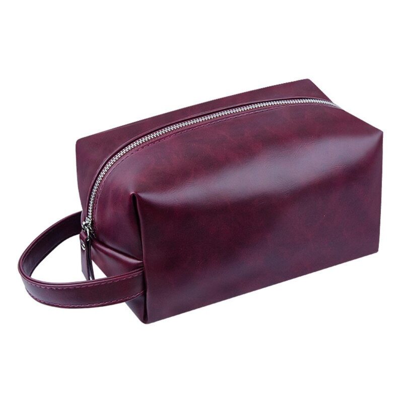 Custom PU Crazy Horse Leather Toiletry Bag - 6