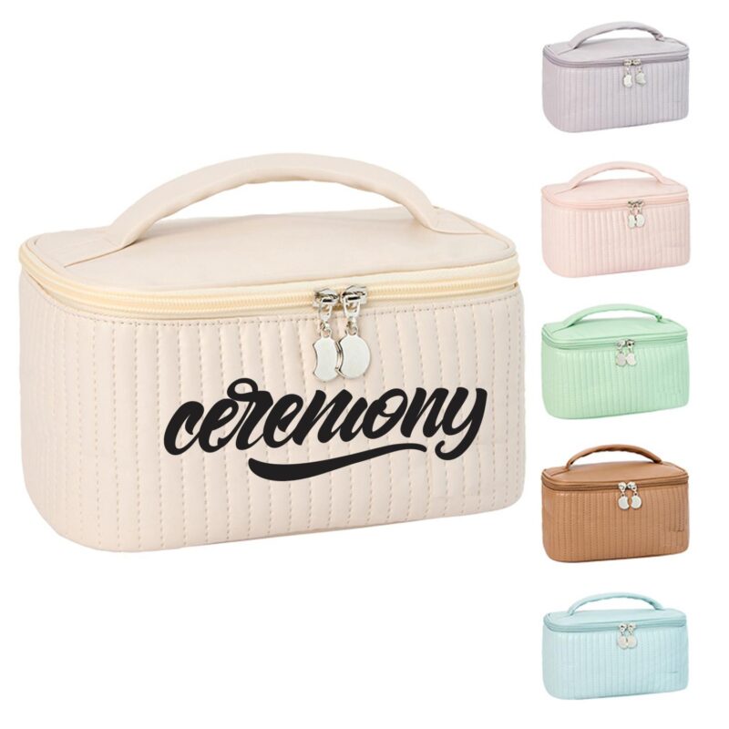 Custom PU Handheld Cosmetics Toiletry Bag