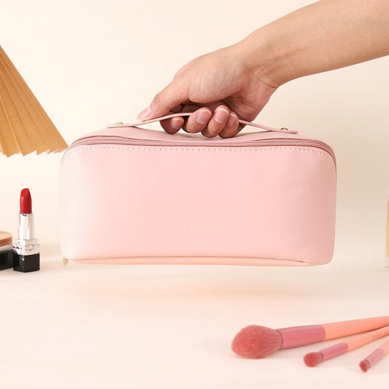 Custom PU Leather Makeup Case Waterproof Travel Toiletry Bag - 8