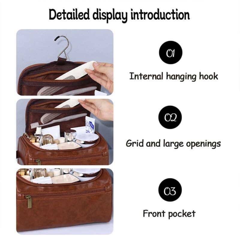 Custom PU Leather Toiletry Bag - 5