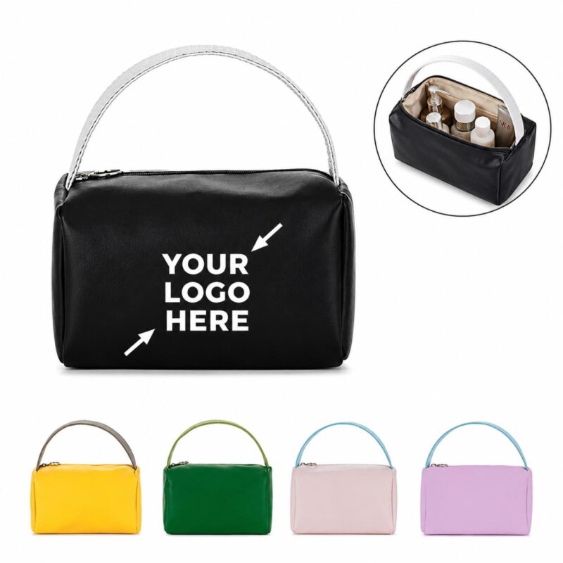 Custom PU Leather Travel Makeup And Toiletry Bag