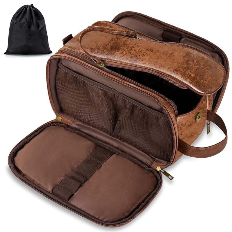 Custom PU Leather Travel Shaving Dopp Kit - 3