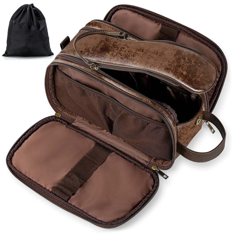 Custom PU Leather Travel Shaving Dopp Kit - 4