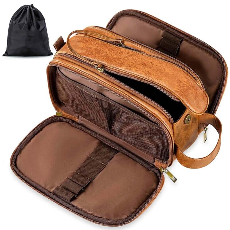 Custom PU Leather Travel Shaving Dopp Kit - 6