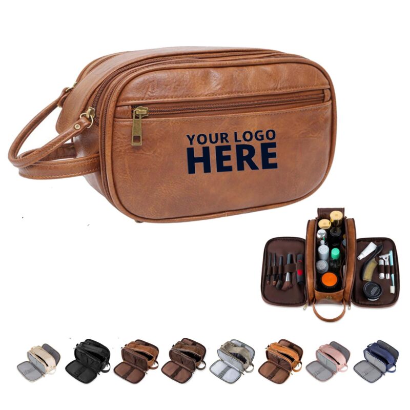 PU-Leather-Travel-Shaving-Dopp-Kit-HZY-24112 Custom PU Leather Travel Shaving Dopp Kit