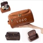 Custom PU Leather Travel Toiletry Bag With Hook