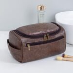 Custom PU Leather Travel Toiletry Bag With Hook - 5