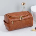 Custom PU Leather Travel Toiletry Bag With Hook - 7