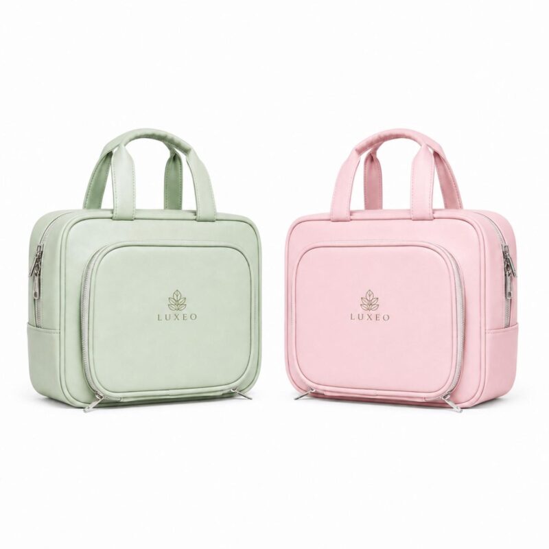PU-Toiletry-Bag-With-Brush-Compartment-SL3848 Custom PU Toiletry Bag With Brush Compartment